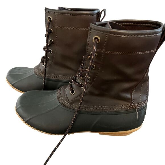 Men\'s Lands’ End Black and Brown Duck Boots 8D main image 5